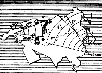 Карта слышимости радиовещания НТС на территории СССР